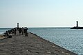 Desembocadura del riu al mar Mediterrani a Agde.