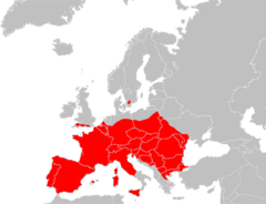 Distribuição da espécie (Madeira não representada).