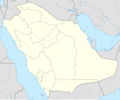 Mapa konturowa Arabii Saudyjskiej, blisko dolnej krawiędzi znajduje się punkt z opisem „EAM”