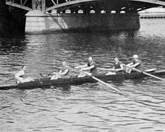 Tysklands fyra med styrman vid Olympiska spelen i Stockholm 1912.