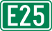 Cartouche signalétique représentant la E25