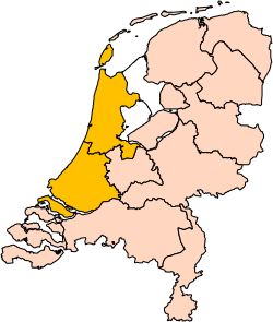 Koibutan om Kabaatan Holland (in orange) shown together within the Netherlands