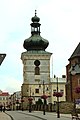 * Nomination A church tower at Piłsudskiego street in Krosno, Poland --CLI 20:51, 15 March 2013 (UTC) * Decline  Comment object disturbing to the left, a bit unsharpness, sky overexposed --Rjcastillo 02:03, 16 March 2013 (UTC)