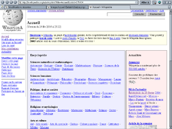 A Wikipédia lapja a Netscape 7-en