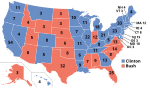 Electoral map, 1992 election