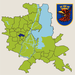 Location of Śródmieście-Północ within Szczecin