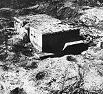 Photographie aérienne du blockhaus en 1944 ou 1945.