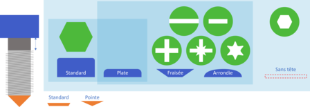 Principaux formats de vis