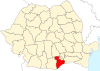 Map of Romania highlighting Giurgiu County