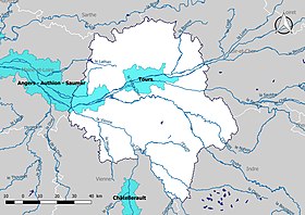 Territoires à risques importants d'inondation (TRI) en Indre-et-Loire.