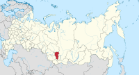 Die ligging van Kemerowo-oblast in Rusland