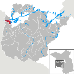 Läget för kommunen Wusterwitz i Landkreis Potsdam-Mittelmark