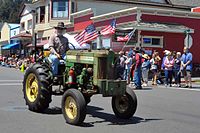 Jeden ze starších modelů John Deere