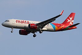 Een Airbus A320neo van KM Malta Airlines