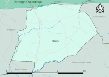 Carte en couleur présentant le(s) SAGE couvrant le territoire communal