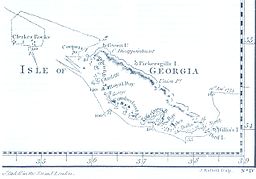 Pickersgill Islands på eit kart av James Cook (sør er opp).