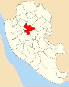 A map showing the ward boundaries of the 1980 Tuebrook ward