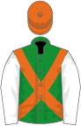 Green, orange cross-belts, white sleeves, orange cap