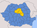 Distretti odierni di Harghita, Covasna e Mureș in Romania