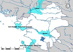 Territoires à risques importants d'inondation (TRI) dans la Loire-Atlantique.