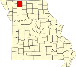 Karte von Harrison County innerhalb von Missouri