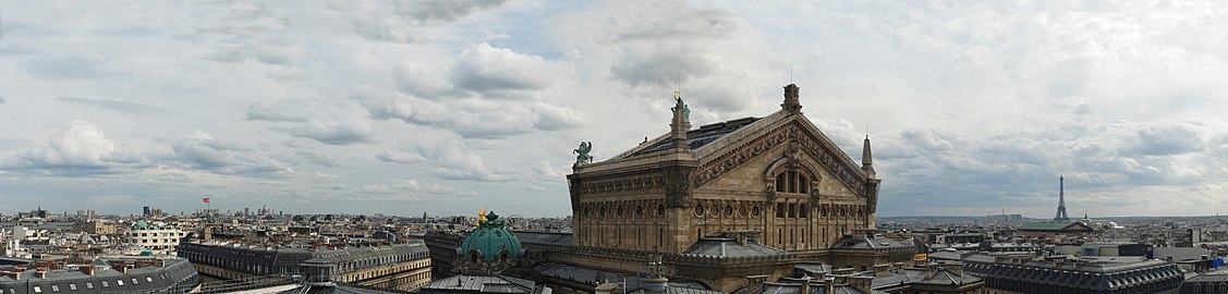 Het Palais Garnier en zicht op Parijs