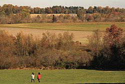 Rolling hills of Monmouth Battlefield and farmland