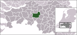 Ligging van Tilburg-munisipaliteit in Noord-Brabant