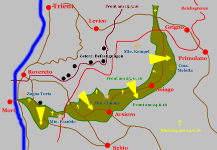 Mapa de la Strafexpedition