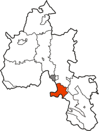 Culham Rural District (in red) within the administrative county of Oxfordshire. The associated County Borough of Oxford indicated in grey