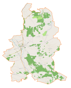 Mapa konturowa gminy Dąbrowa Tarnowska, na dole znajduje się punkt z opisem „Brnik”