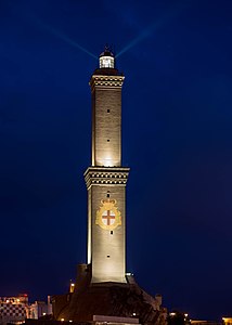 De vuurtoren La Lanterna van Genua