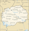 Македонски: Политичка карта на Северна Македонија на македонски. English: Political map of North Macedonia on Macedonian.