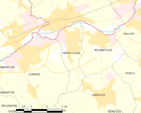 Poziția localității Wervicq-Sud