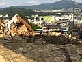 土石流の直撃により大破した家屋（広島市）