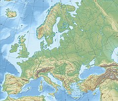 Mapa konturowa Europy, u góry nieco na lewo znajduje się punkt z opisem „Skandynawia”