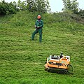 Remote-controlled lawn mowers