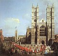 L'Abbazia di Westminster con la processione dell'Ordine del Bagno di Canaletto (1749)