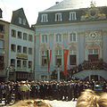 Michail Gorbatschow vor dem Alten Rathaus, 13. Juni 1989