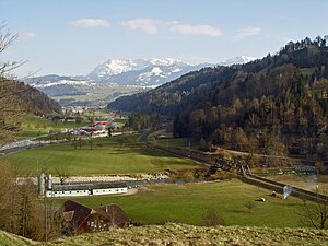 Kleine Emme; Eisenbahnbrücke bei Werthenstein