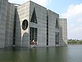 A closer view of the Parliament of Bangladesh