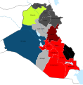 Map of 2013 Iraqi governorate election results.