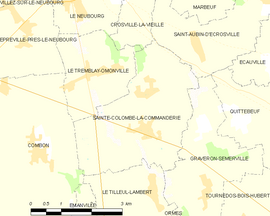 Mapa obce Sainte-Colombe-la-Commanderie