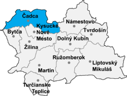 Location of Čadcas apriņķis