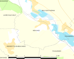 Poziția localității Herchies