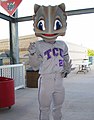 La mascotte Super Frog lors d'un match de base-ball.