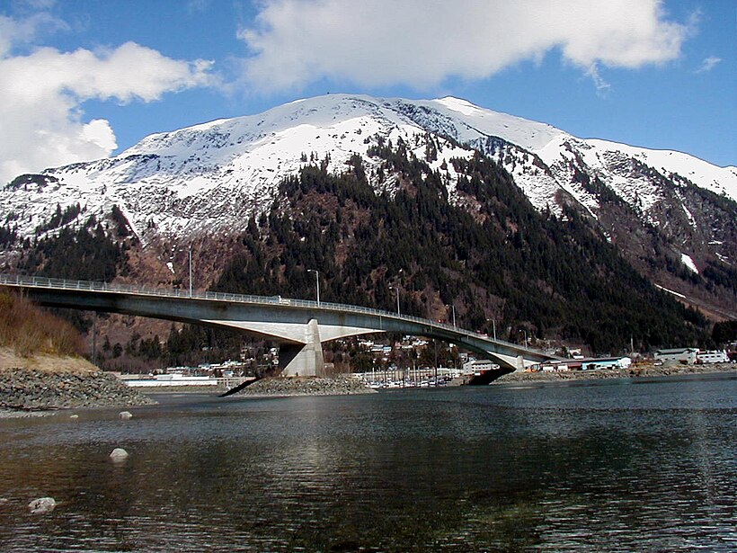 Juneau Douglas Bridge with Mount Juneau