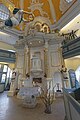 Kanzel-Orgel-Altar in der Kirche am Markt in Hamburg-Niendorf