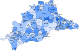 Provinge de Málaga – Mappa