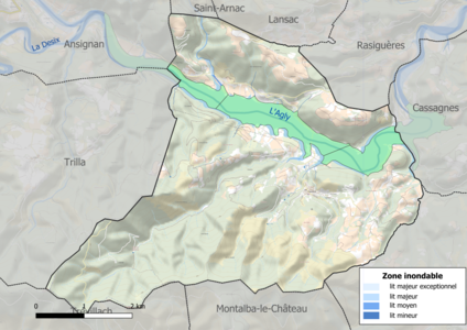 Carte des zones inondables.